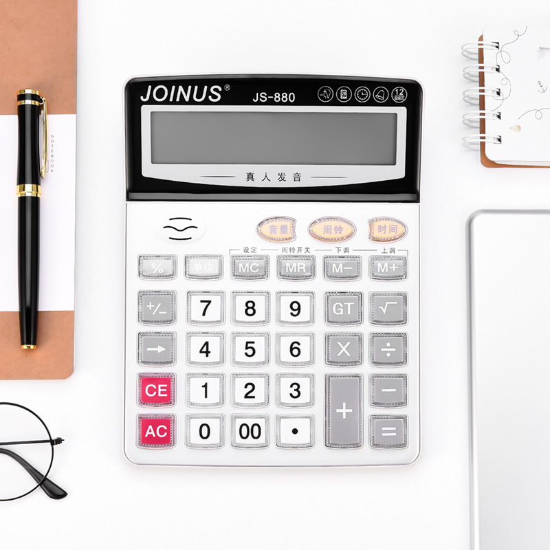 Manufacturers directly supply JS-880 calculator crystal key with alarm time a variety of real pronunciation calculator