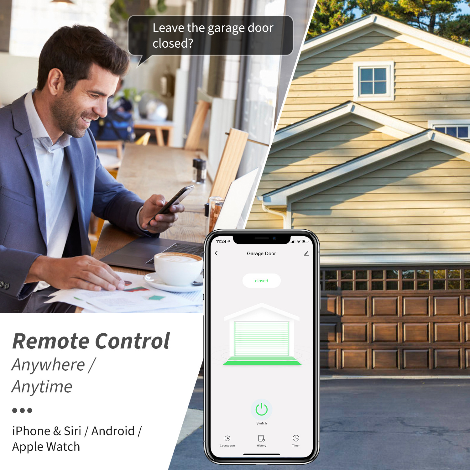 Tuya涂鸦智能 WIFI 车库门控制器 Garage door controller opener产品图