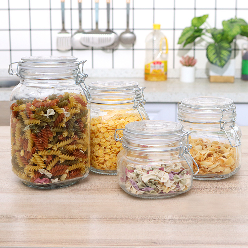 食品罐 玻璃密封五谷杂粮干果零食储存罐 透明盖收纳盒 可定制