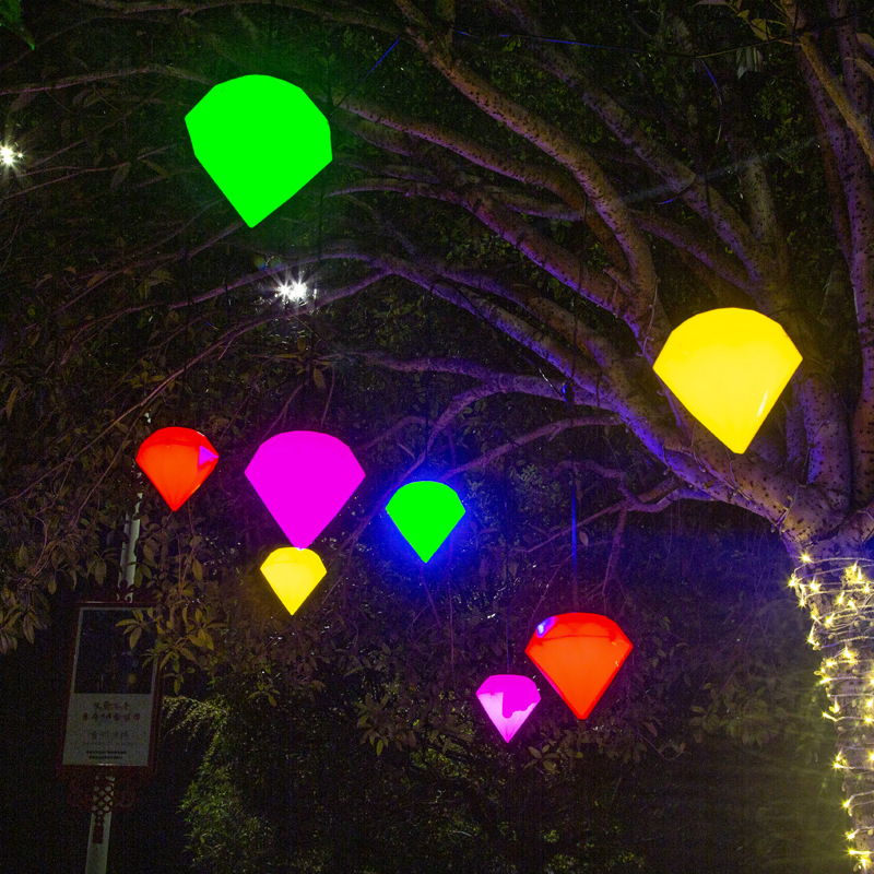 Cross-border supply diamond breathing lights, landscape lights, LED seven-color color-changing outdoor waterproof decorative items, simple forest style