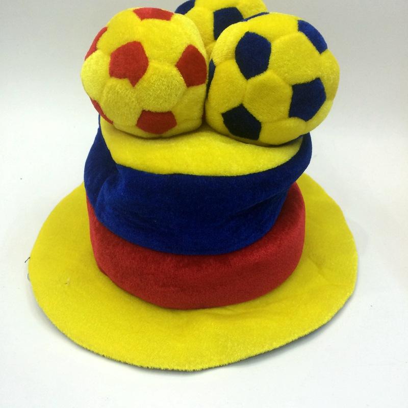 Sombrero de la peluca del festival de qianfang sombrero de la bandera de rumania tricolor sombrero de los fans del fútbol azul rojo amarillo sombrero del festival de la copa del mundo Item Picture