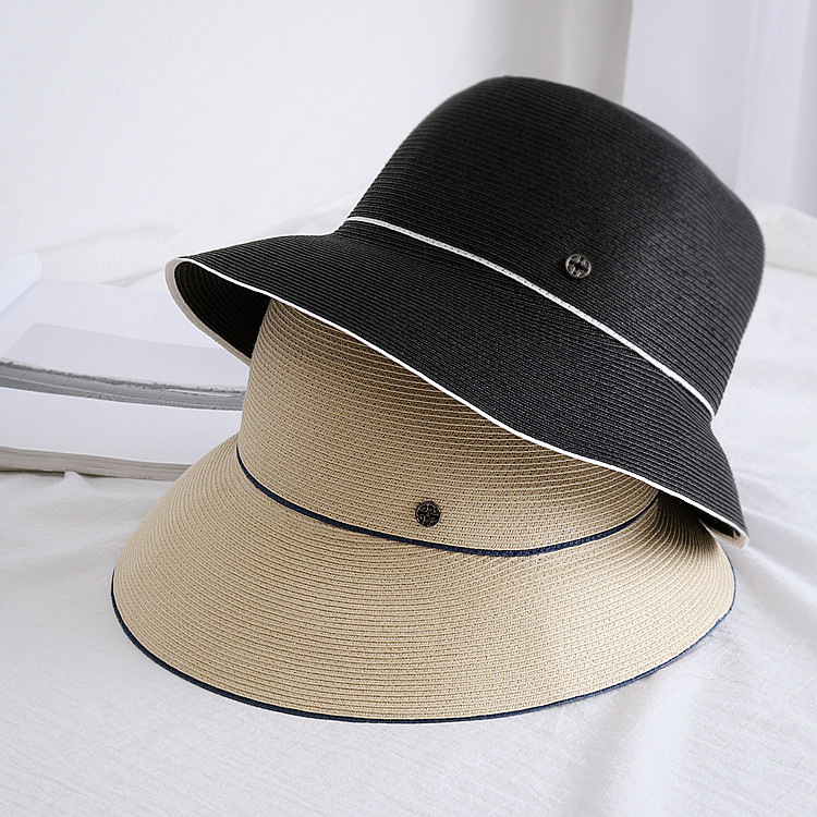 Japanese-style simple fisherman's hat, women's summer basin hat, foldable, elegant and casual, beach travel hat, sunshade hat, trendy