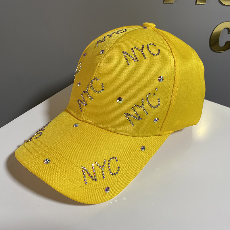 网红同款NYC水钻棒球帽女逛街时尚鸭舌帽旅游百搭防晒遮阳帽子男详情图11