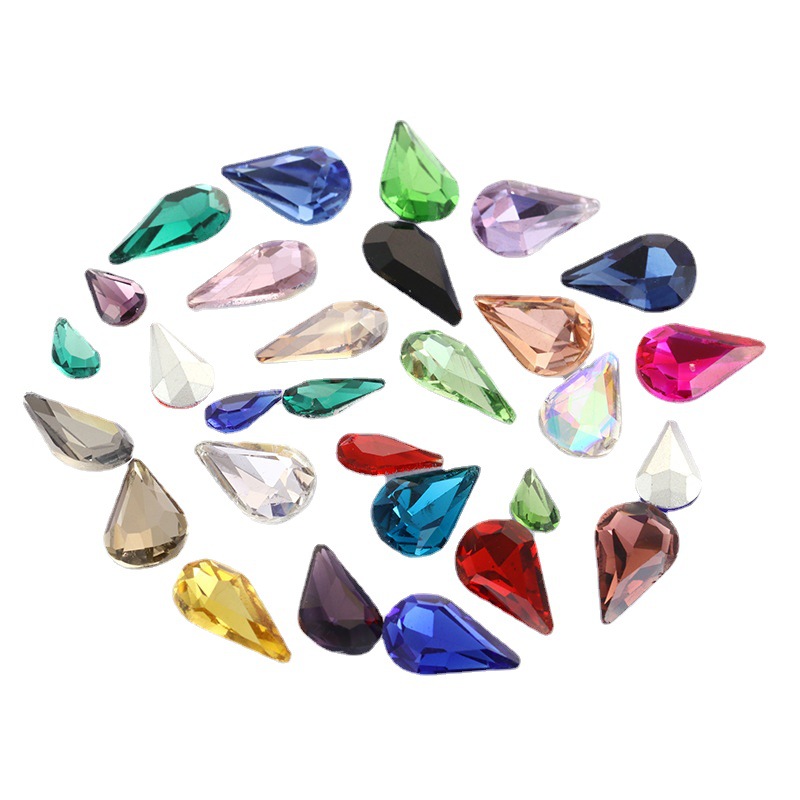 Xiaopu wholesale pointed water drop water diamonds, diy mobile phone accessories, clothing accessories, sunflower seeds, crystal, glass diamonds Item Picture
