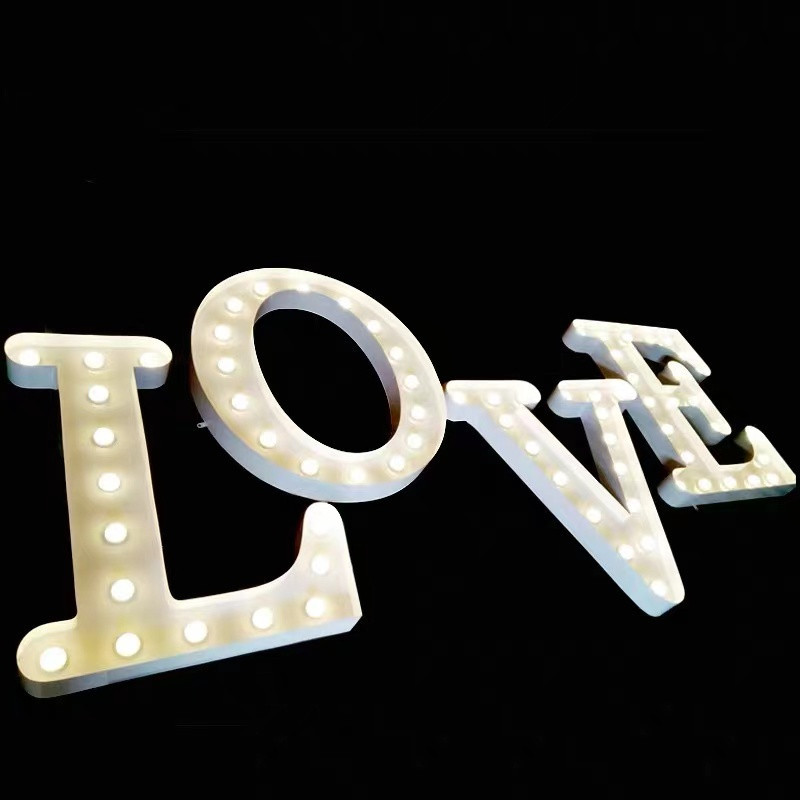 Large bulb letter light LED illuminated letters, retro and rusted, personalized bar standing shape, custom-made KTV mini numbers, 1 meter high, custom-made large Application Scenario