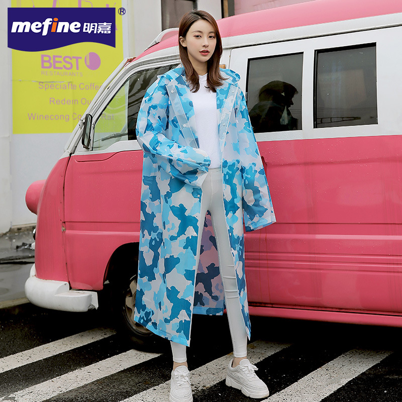 mefine Mingjia EVA full-print raincoat, non-disposable fashion camouflage adult raincoat, outdoor cycling raincoat undefined
