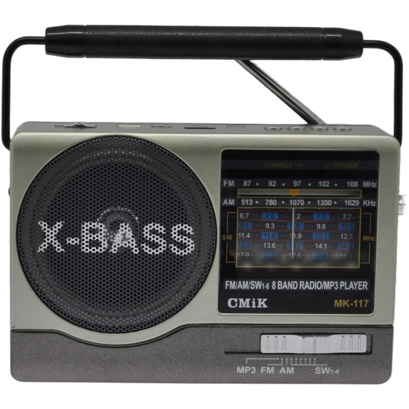 cmik retro trend fashion portable player radio multi-band mk-117 with flashlight