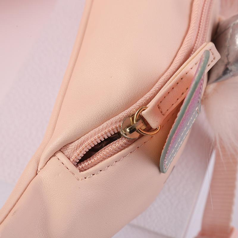 Unicornio cartoon PU una bolsa de hombro pequeña niña linda bolsa de cintura de ojos grandes niños kindergarten bolsa crossbody bolsa de pecho Specification image