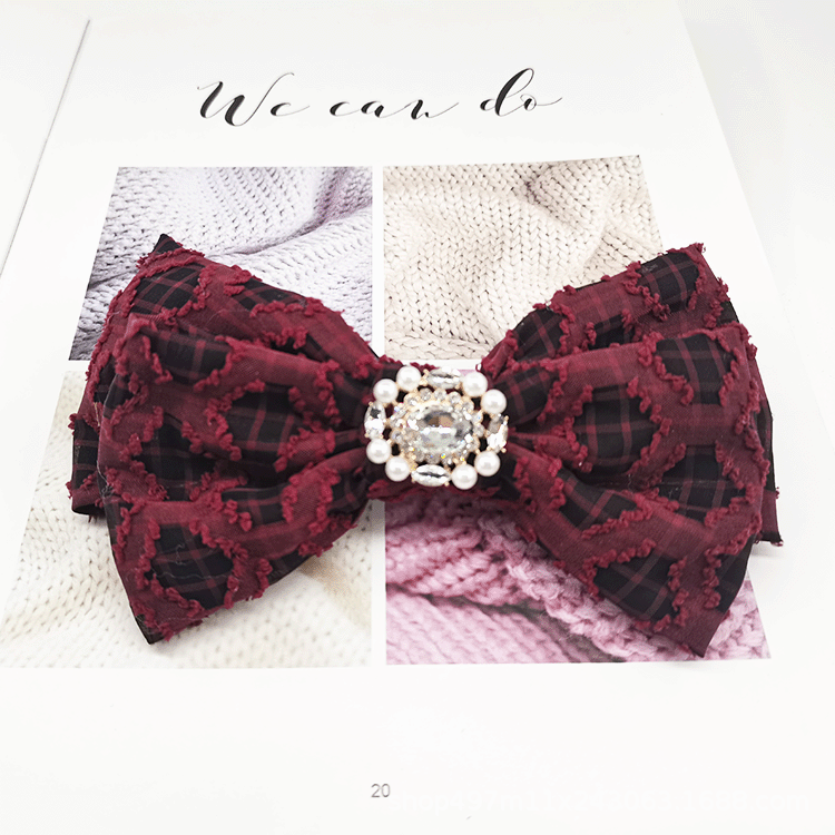 New Korean Diamond-Shaped Double Butterfly Hairpin Knot Pearl Accessories Fashion Temperament Hairpin Head Accessories Manufacturers Direct Supply Specification drawing