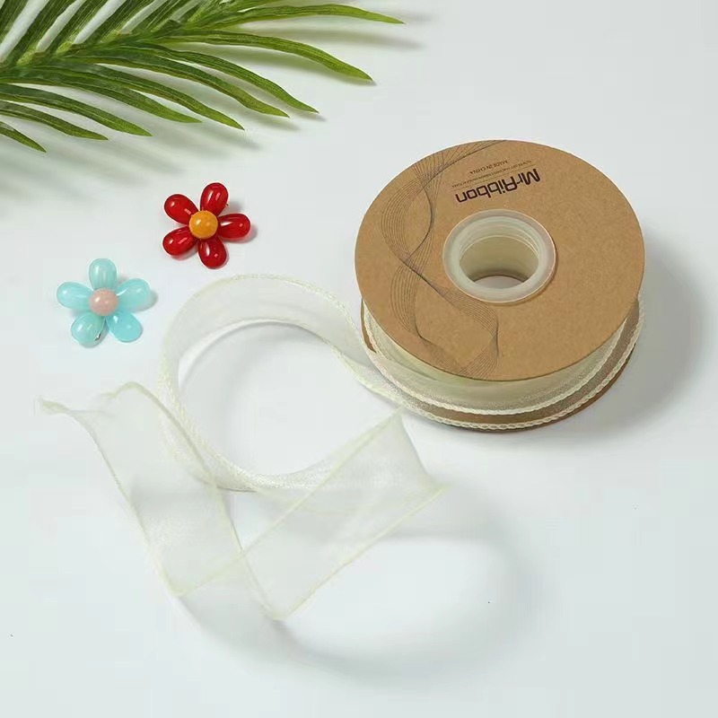 4cm雪纱婚礼彩带鱼尾纱 DIY韩版涤纶织带蝴蝶结丝带厂家直供详情图12