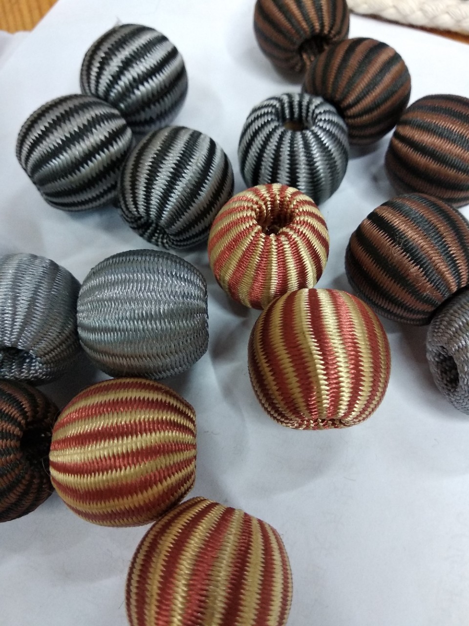 Direct Supply Mixed Two-Color Antique Polyester Woven Tassel Personality Wood Bead Pendant Chinese Wind Su Hanging Fringe Accessories Item Picture