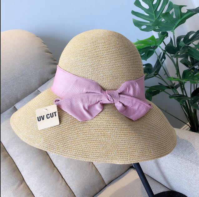 孙俪娘娘同款草帽子出口日本外贸夏季可折叠防UV防晒帽子女遮阳帽详情图7