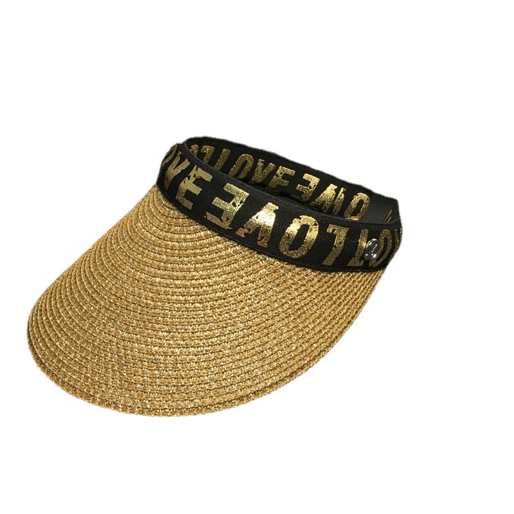 Women's summer hats, straw hats for face protection and sun protection, fashionable open-top versatile hats, letter casual cool hats, trendy Item Picture