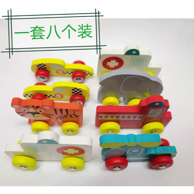 Children's wooden car toy mini 0-4 years old boys and girls educational animal wooden diorama foreign trade wholesale Application Scenario
