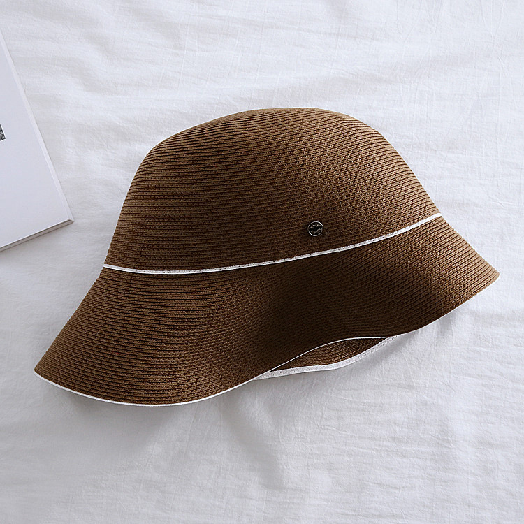 Japanese-style simple fisherman's hat, women's summer basin hat, foldable, elegant and casual, beach travel hat, sunshade hat, trendy undefined