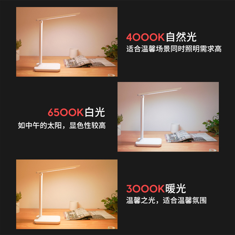 泰格信7022台灯学习护眼书桌床头宿舍充电插电两用阅读写作业礼品细节图