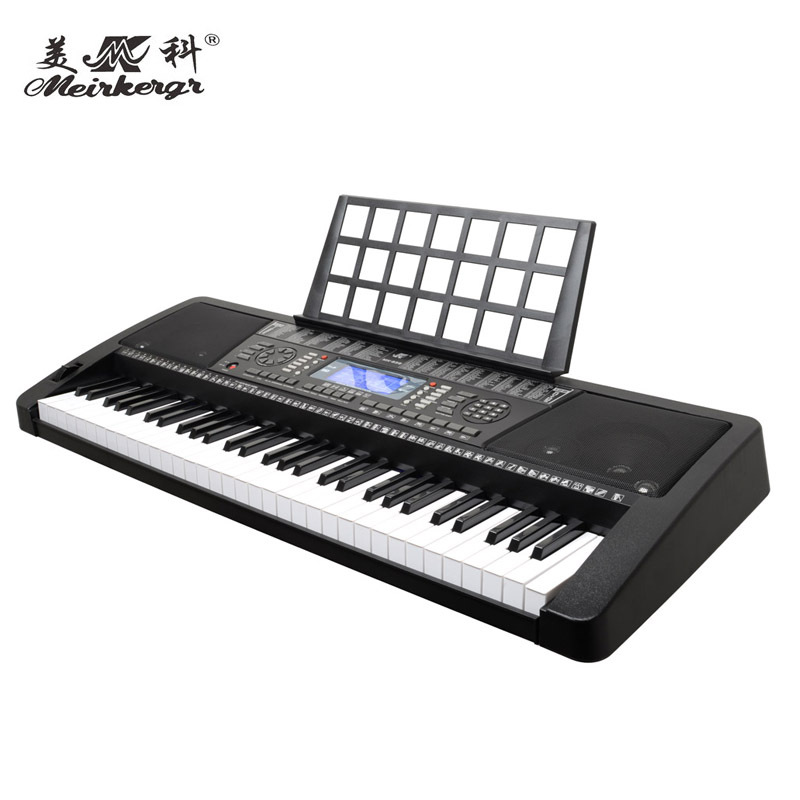 外贸出口美科61键演奏型电子琴 MK939成人键盘乐器英文版现货销售白底实物图