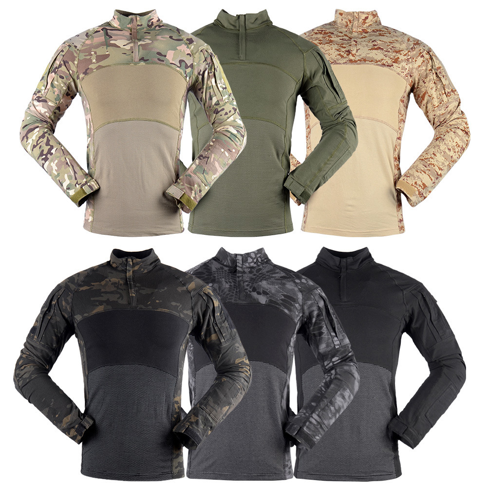 Tactical camouflage kids' uniform top, military enthusiast outdoor sports frog training uniform, real-person CS long-sleeved men's G3 tight Tactical camouflage kids' uniform top, military enthusiast outdoor sports frog training uniform, real-person CS long-sleeved men's G3 tight