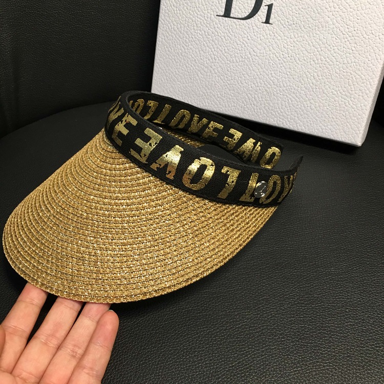 Women's summer hats, straw hats for face protection and sun protection, fashionable open-top versatile hats, letter casual cool hats, trendy undefined