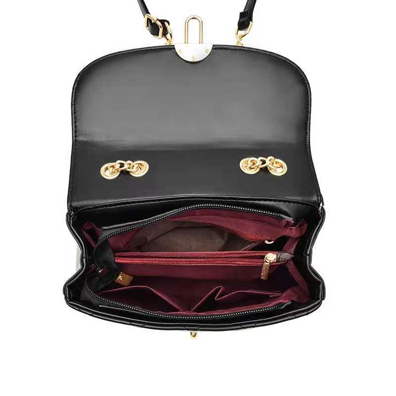 Douyin's same style simple women's bag, Korean solid color portable women's single-shoulder bag, retro and trendy crossbody handbag