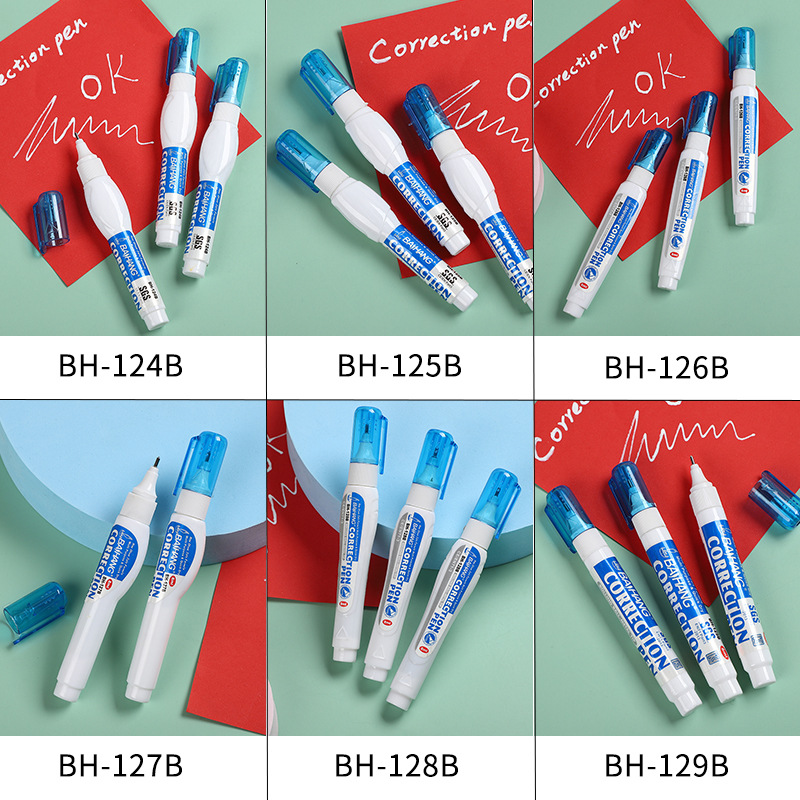 Cross-border foreign trade correction fluid 8ml white correction fluid for student exams, office and study dual-purpose correction pen wholesale Specification image