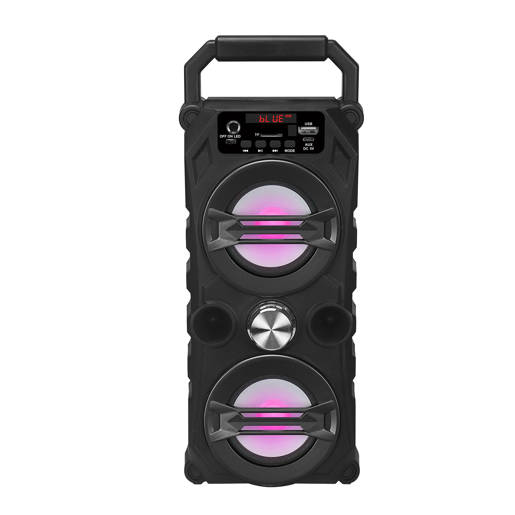 Colorful luminous dual-speaker outdoor subwoofer with light, wireless Bluetooth TWS portable high-volume speaker details Picture
