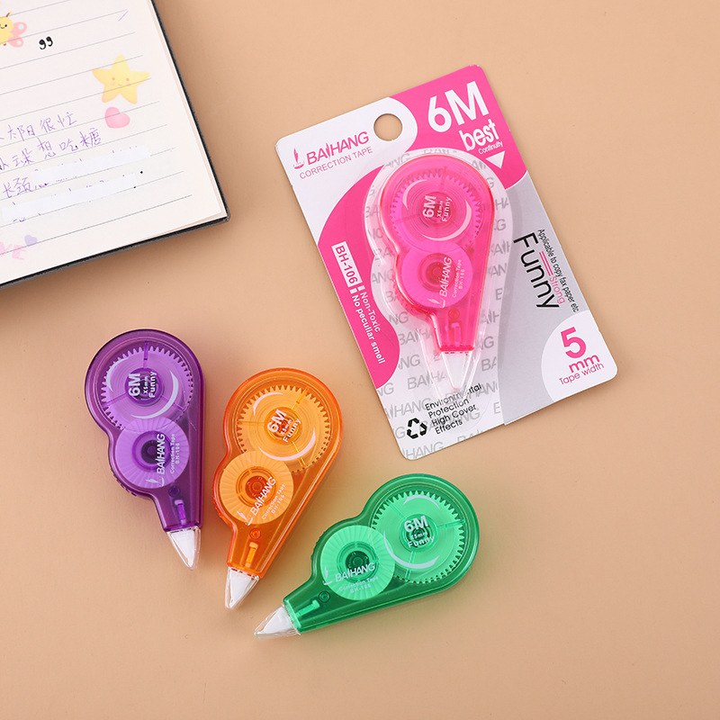 Candy-colored transparent correction tape elementary school stationery Transparent correction tape manufacturers directly for office elementary school stationery