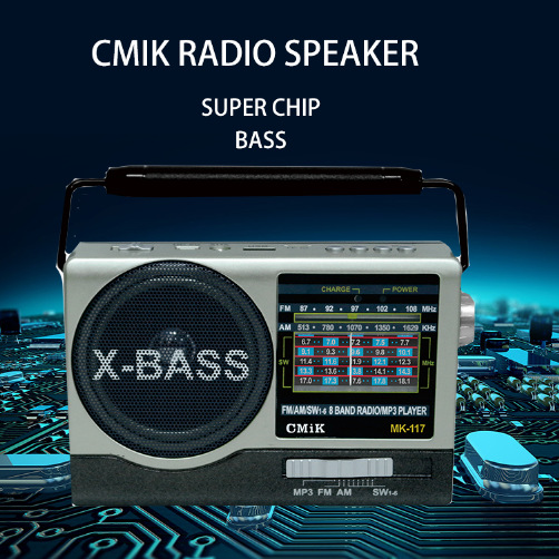cmik retro trend fashion portable player radio multi-band mk-117 with flashlight details Picture