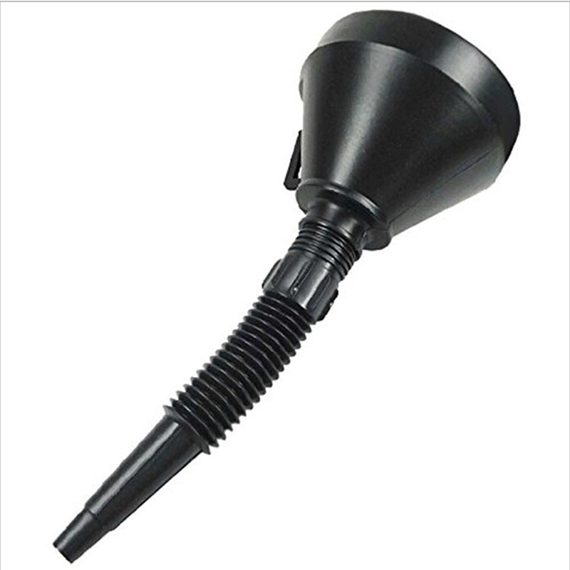 Automobile and motorcycle fuel funnel, fuel hopper with filter screen, blow-molded funnel, self-driving tour emergency tool, 135MM black Item Picture