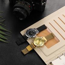 新款跨境男士手表 简约数字面磁铁扣腕表 创意吸铁石米兰带礼品表
