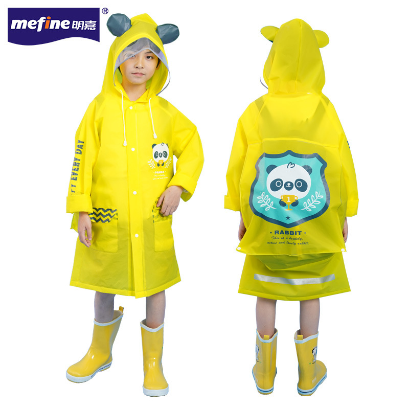 mefine Mingjia EVA Enlarged transparent brim cartoon children's raincoat, outdoor student boys' and girls' raincoat undefined