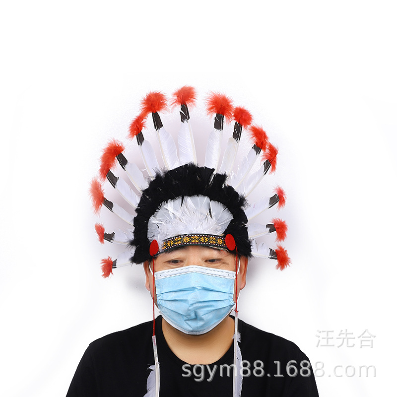Stage performance accessories Indian feather headband Brazilian Carnival headwear wholesale