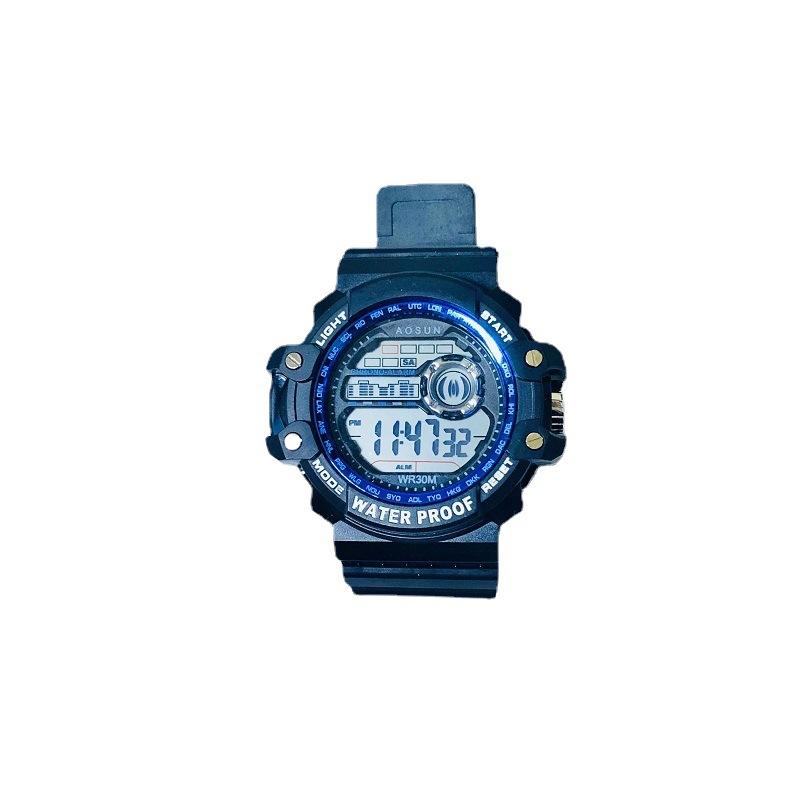 韩版学生手表 运动防水多功能电子表 男生个性游泳户外登山表爆款白底实物图