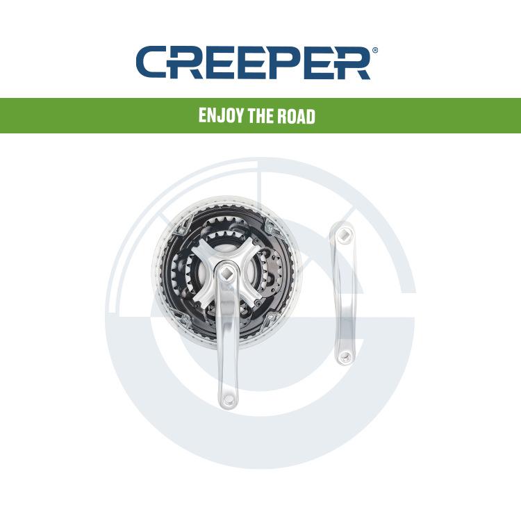 Bicycle iron chainring 42/38/28T plastic four-pronged iron crank transparent cover bicycle wheel details Picture