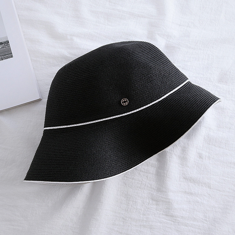 Japanese-style simple fisherman's hat, women's summer basin hat, foldable, elegant and casual, beach travel hat, sunshade hat, trendy undefined