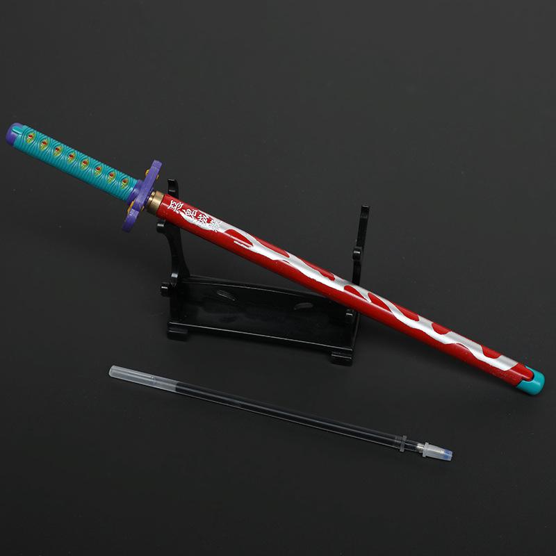 鬼灭之刃刀 中性笔创意卡通玩具可换芯 动漫周边学生文具桌面摆件详情图14