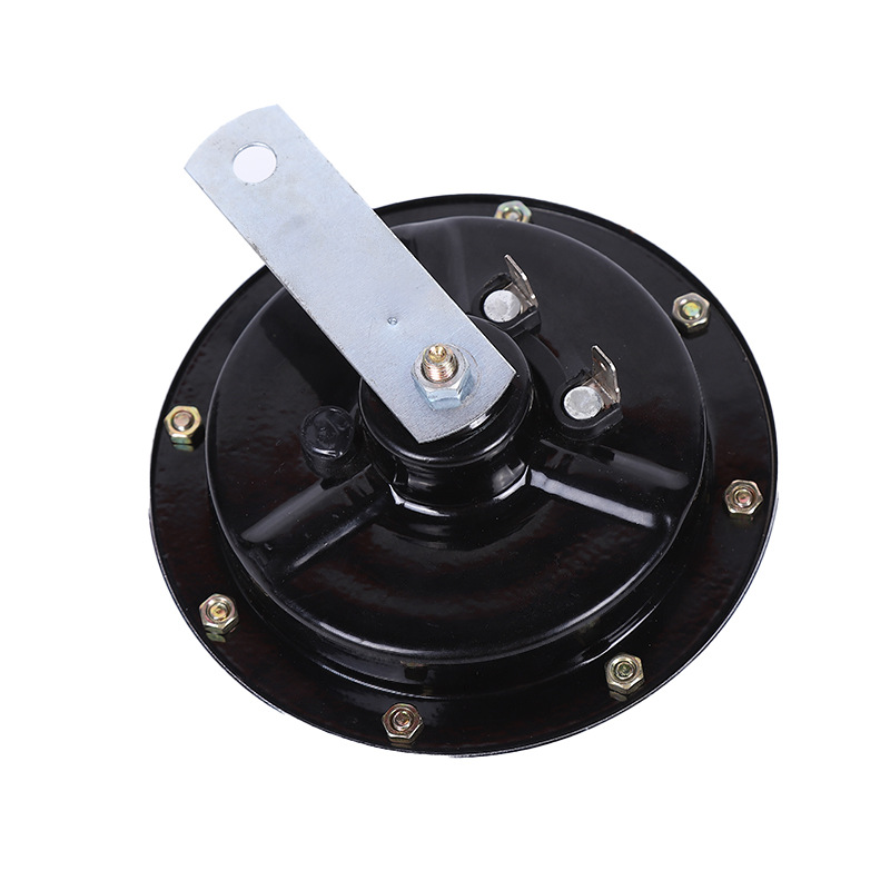 12V electroplated basket-type car horn, high-power with cover, high and low frequency car horn, factory direct sales and wholesale Specification image