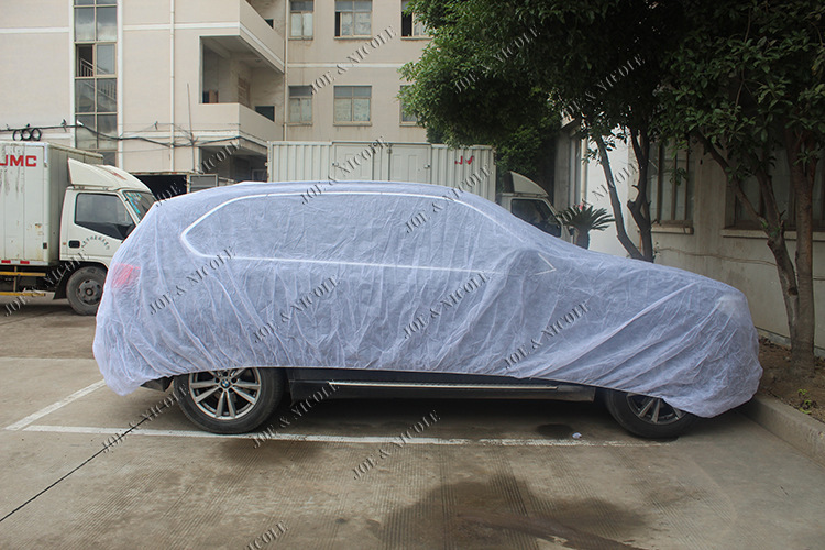 一次性车衣防晒水雨轻便薄无纺布透明罩汽车尘套简易可印LOGO细节图