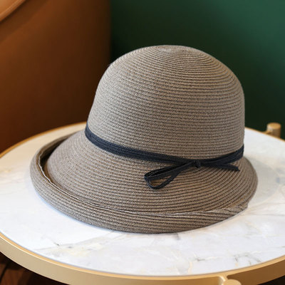 Hepburn style straw hat, retro and youthful, making the face look smaller, foldable Japanese grass sun hat, children, summer beach undefined