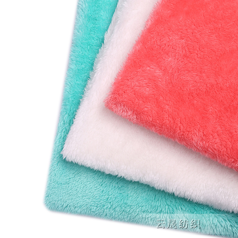 In-stock Arctic fleece plain plush fabric, all-polyester super soft fabric for home textiles and home wear, thickened fleece fabric