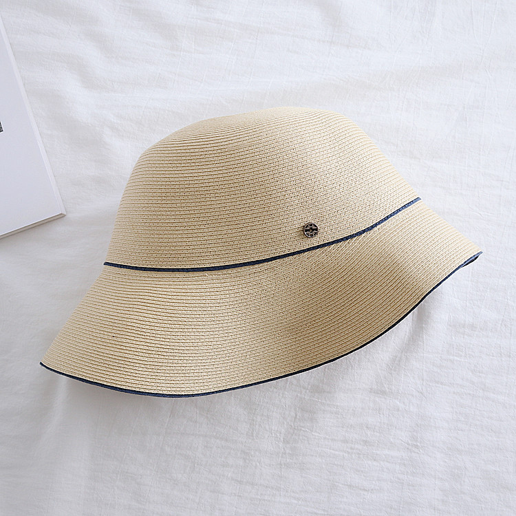 Japanese-style simple fisherman's hat, women's summer basin hat, foldable, elegant and casual, beach travel hat, sunshade hat, trendy Item Picture