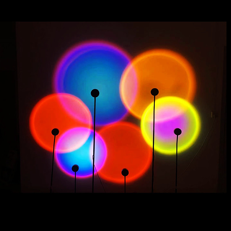 Net red sunset lights rainbow live background photography projection foreign trade exclusively for LEDins new style