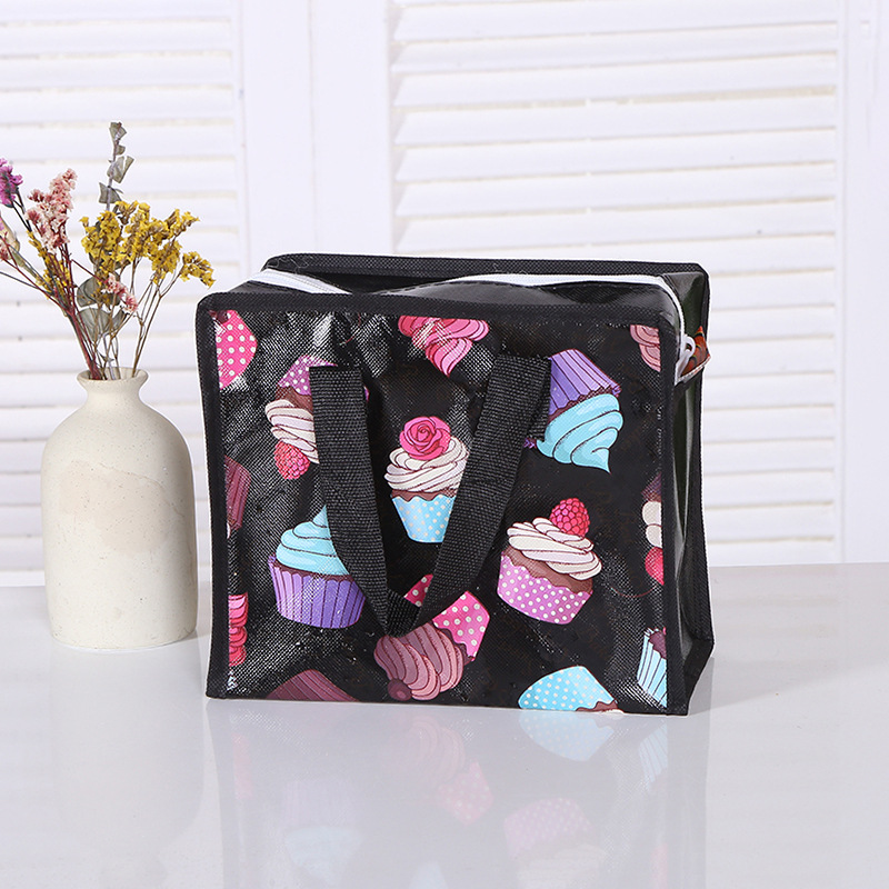 新款覆膜无纺布袋创意时尚学生便携便当袋手提袋可折叠便当打包袋