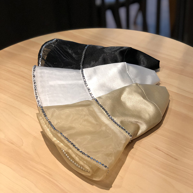 Korean ins diamond-encrusted silk fisherman's hat, women's mesh large brim, foldable summer sun protection and shade travel basin hat details Picture