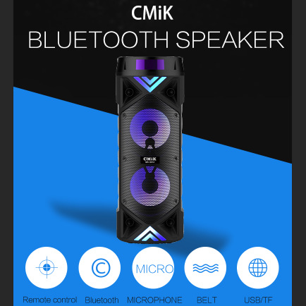 cmik high-power portable subwoofer, portable Bluetooth speaker, large speaker, App card, outdoor audio speaker details Picture