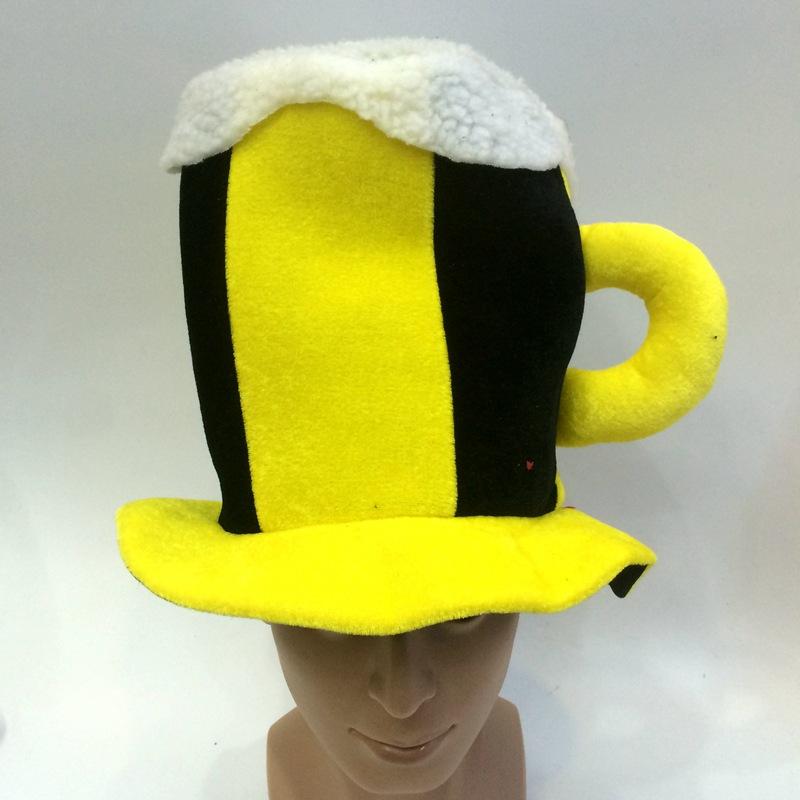 Qianfang Festival wig hat, Yellow and Black Beer Festival hat, watching ball games and drinking hat, foreign trade export beer foam festival hat 3333 details Picture