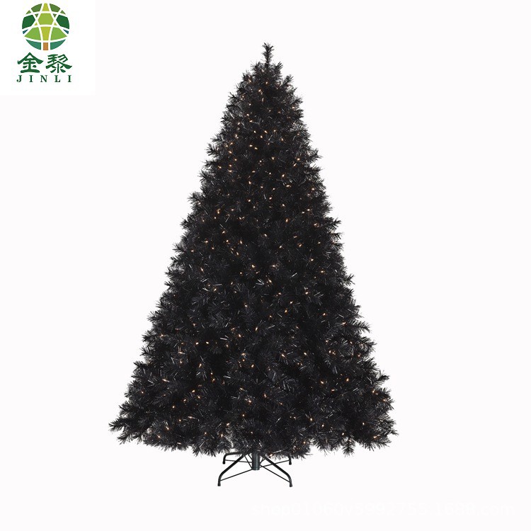 2021 New 2.1-meter black PVC Christmas tree LED light Christmas tree Christmas decoration supplies for hotels and shopping malls details Picture
