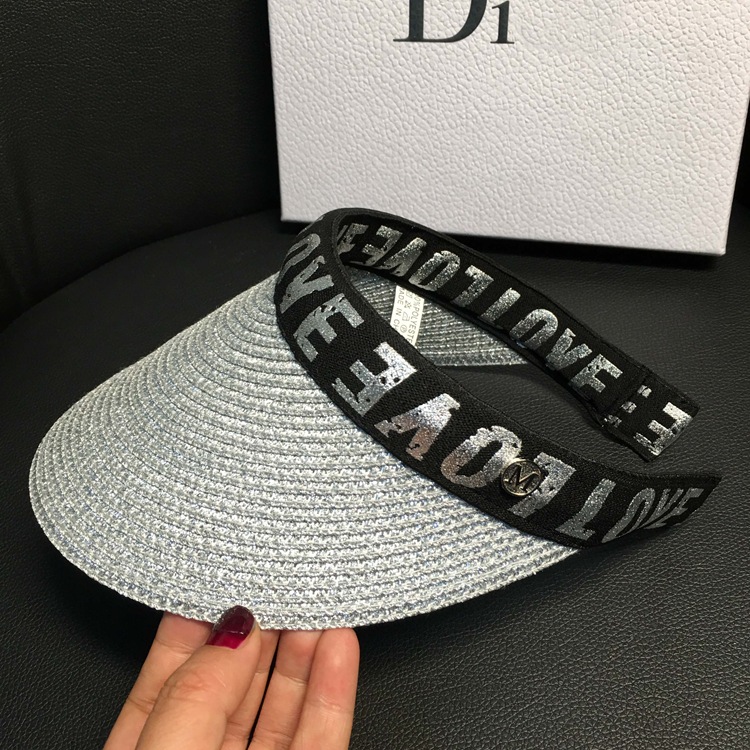 Women's summer hats, straw hats for face protection and sun protection, fashionable open-top versatile hats, letter casual cool hats, trendy details Picture
