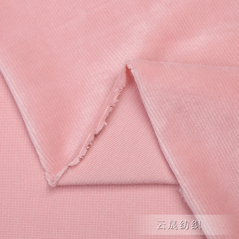 Plain cationic fine strip fabric, spandex fine pit strip plush fabric, home textile, home wear, plush fabric custom-made and wholesale Application Scenario