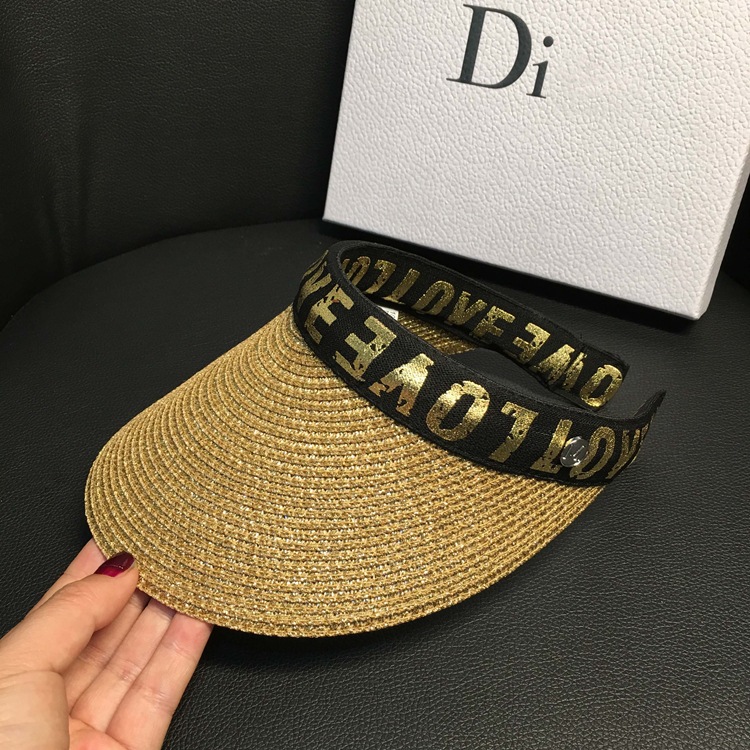 Women's summer hats, straw hats for face protection and sun protection, fashionable open-top versatile hats, letter casual cool hats, trendy Application Scenario